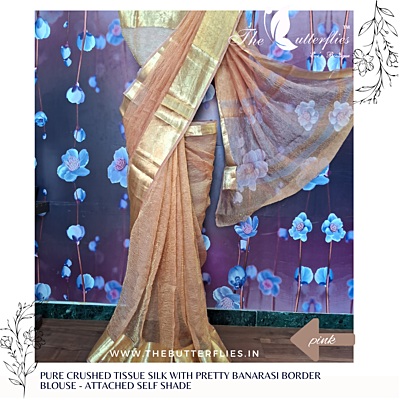 PURE CRUSHED TISSUE SILK SAREE USTSTES23190
