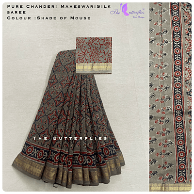 Pure Chanderi Maheshwari silk cotton saree BTTSMHS20666