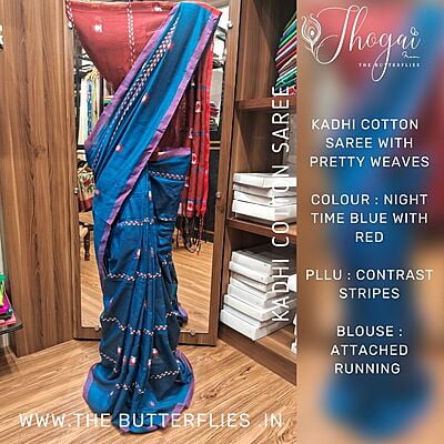 Khadi Cotton Sarees JSHSKHS22488