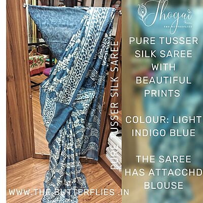 PURE TUSSER SILK SAREE ssgSTUS22503