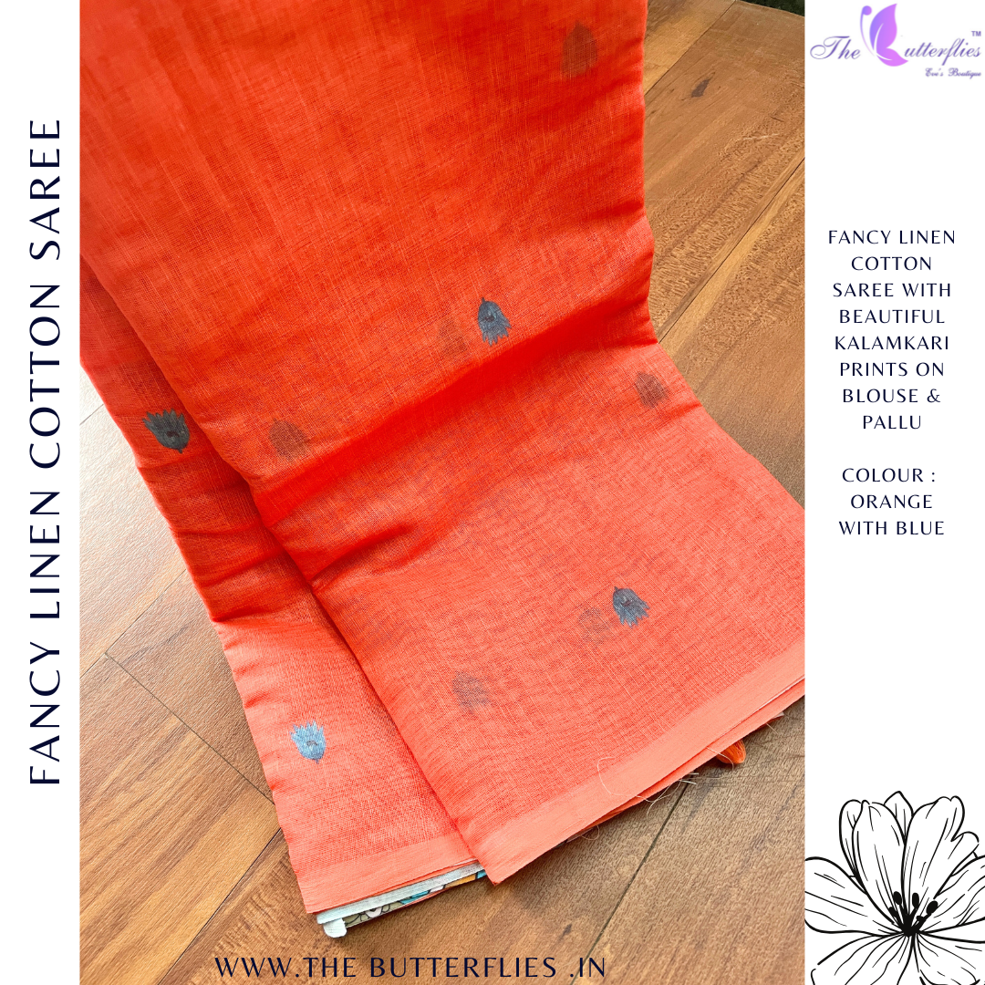 FANCY LINEN COTTON SAREE DCMSLIN24227