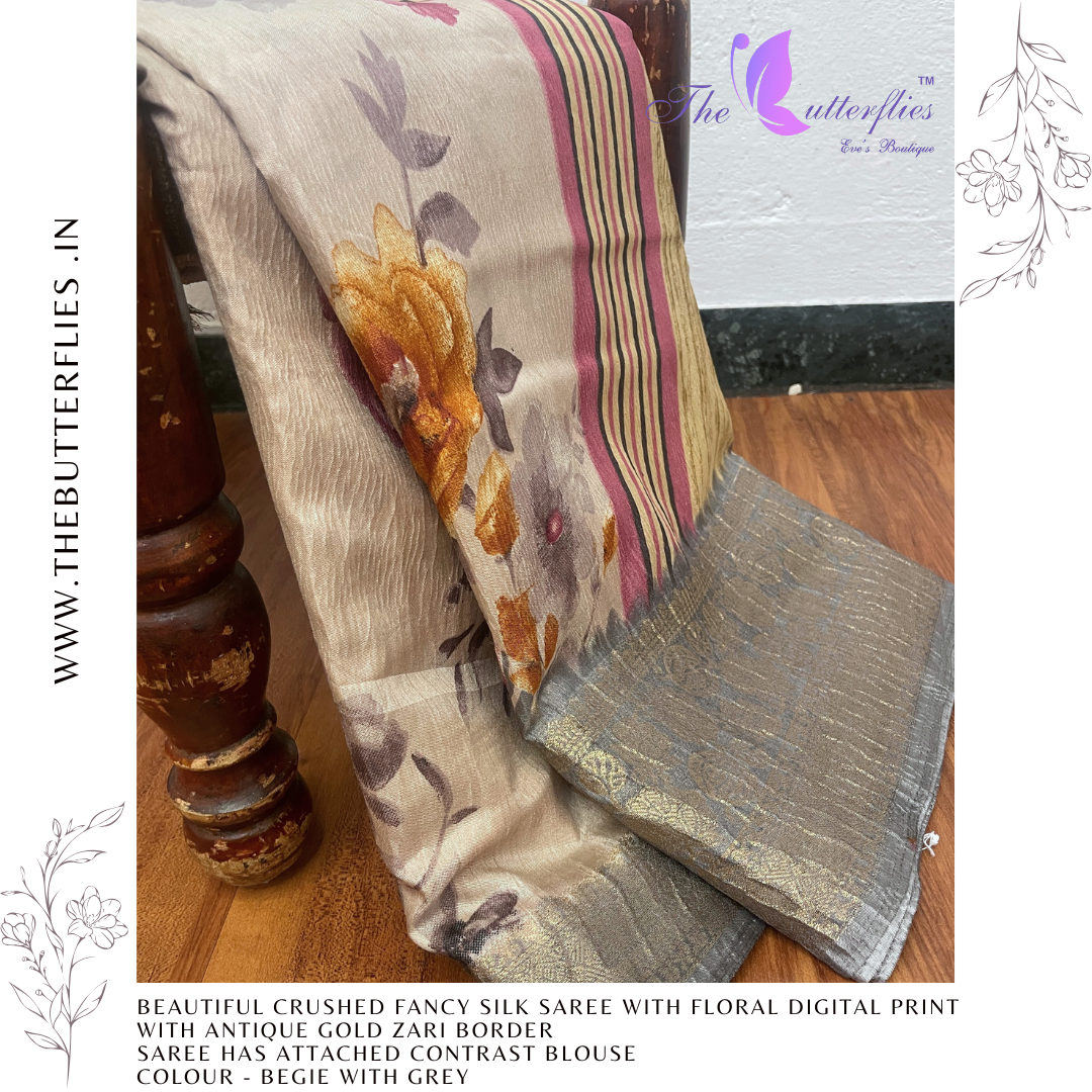 FANCY CRUSHED SILK SAREE RJASFSC24087