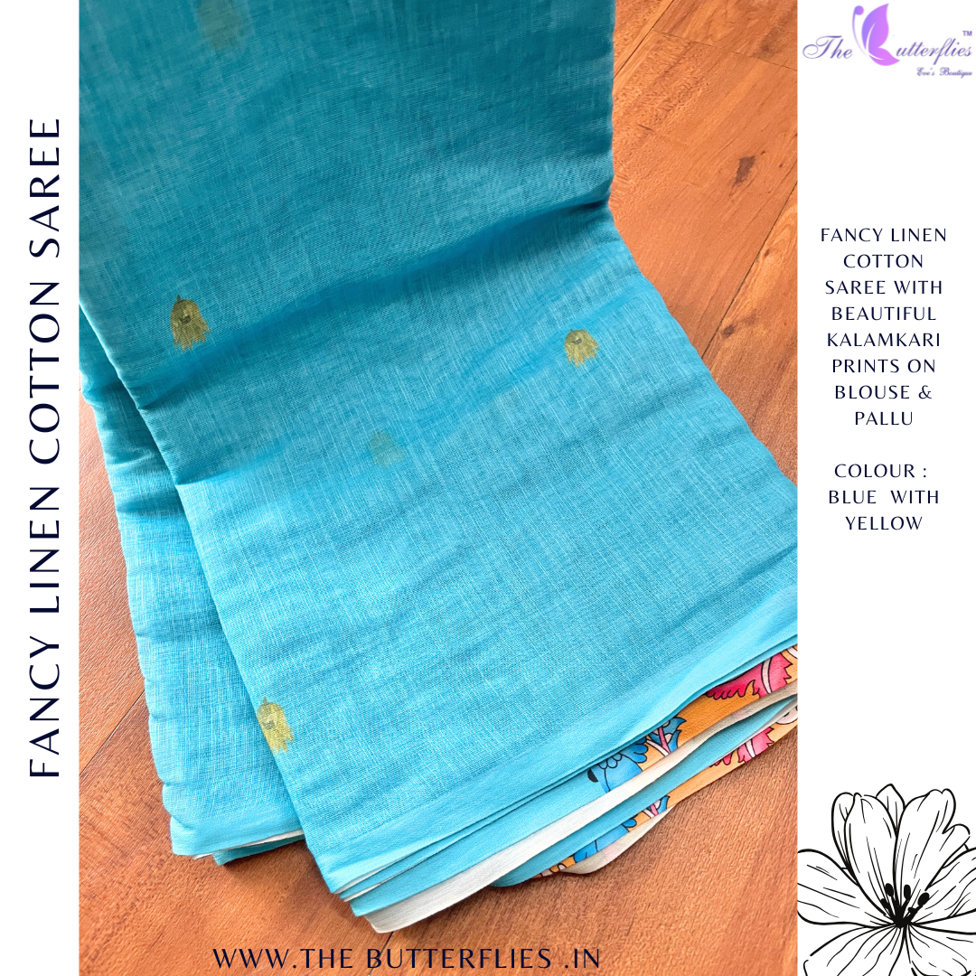 FANCY LINEN COTTON SAREE DCMSLIN24228