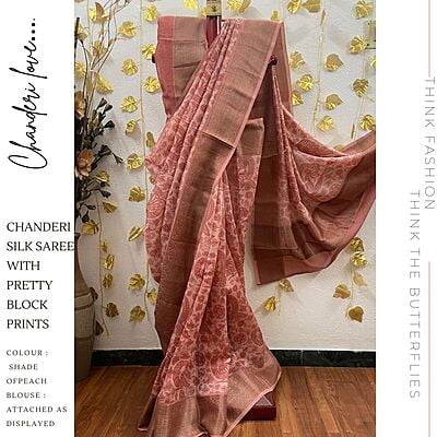 PURE CHANDERI SILK SAREE KCVSCDS22142