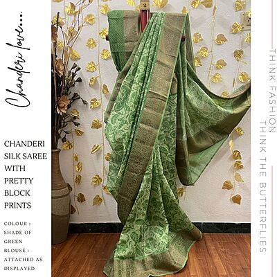 PURE CHANDERI SILK SAREE KCVSCDS22144