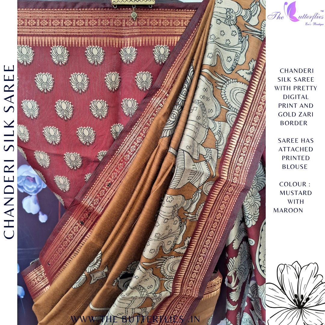 CHANDERI SILK SAREE RJASCDS24206