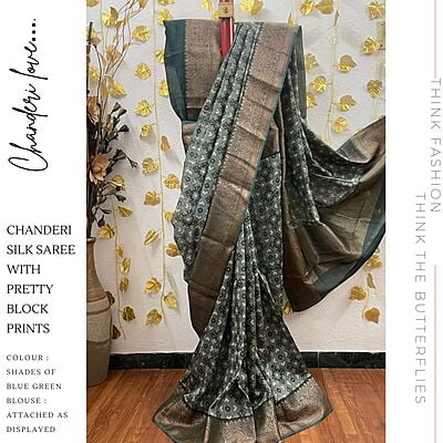 PURE CHANDERI SILK SAREE KCVSCDS22145