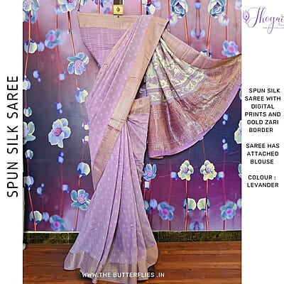 BEAUTIFUL SPUN SILK SAREE KCVSCRE23552
