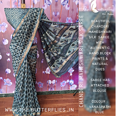 chanderi maheshwari silk saree ssgscds22583