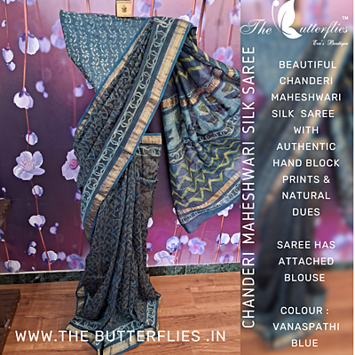 chanderi maheshwari silk saree ssgscds22573