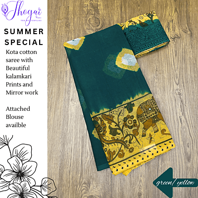 Designer Exclusive Cream Weaven Palla Kota Cotton Saree KCS110