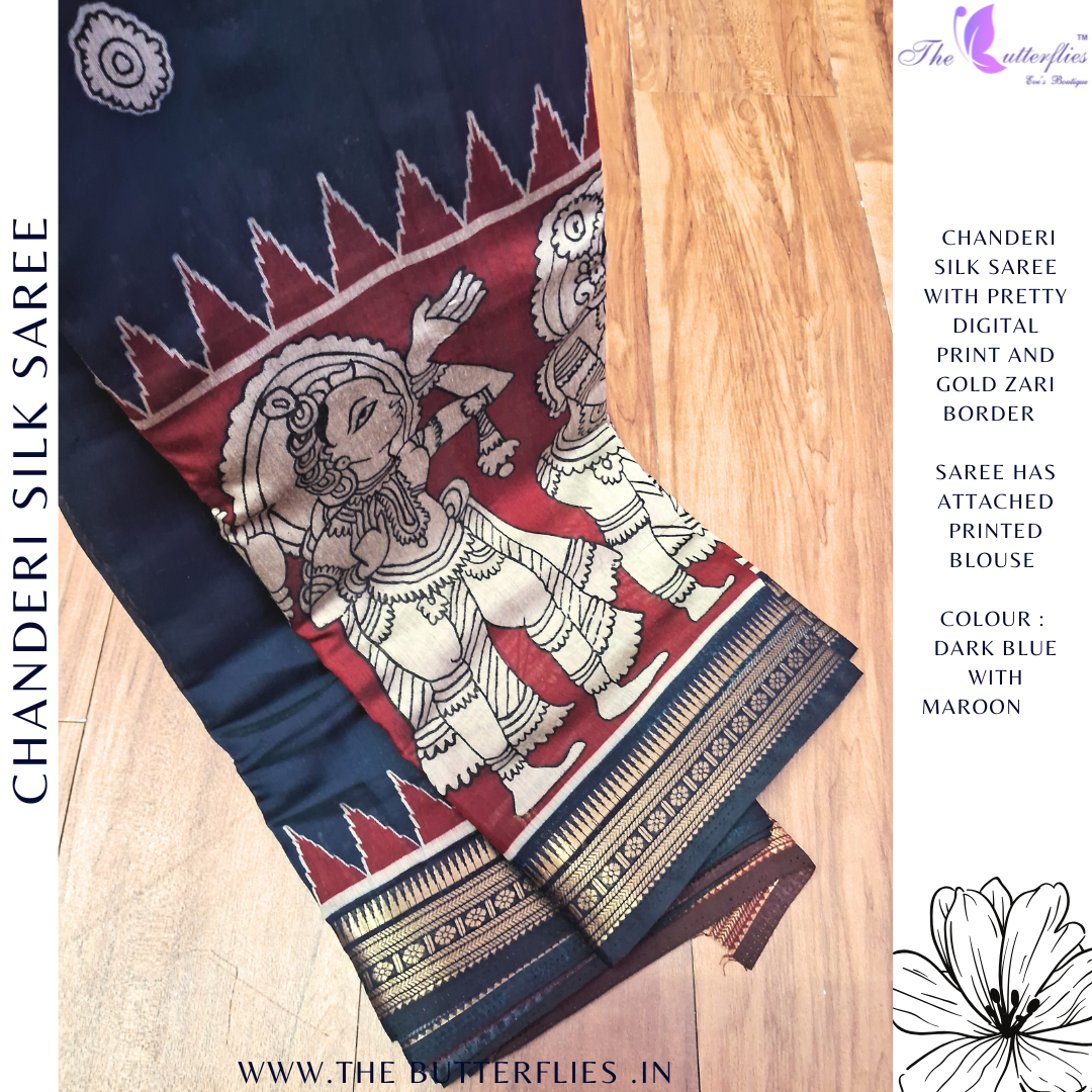 CHANDERI SILK SAREE RJASCDS24208