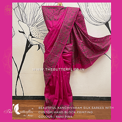 HAND PAINTED PURE KANCHIVARAM SOFT SILK SAREE  CUSSSIL23637