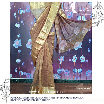 PURE CRUSHED TISSUE SILK SAREE USTSTES23183