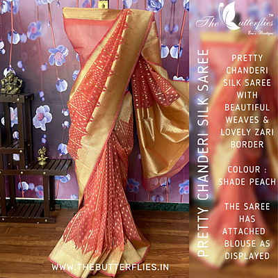 CHANDERI SILK SAREE USTSCDS21637