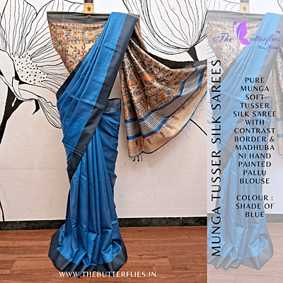 PURE MUNGA SOFT TUSSER SILK SAREE YBRSTUS21464