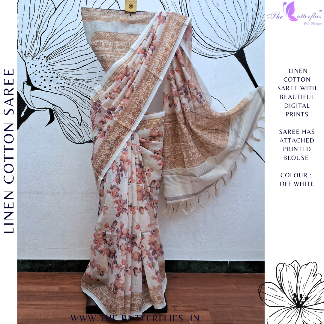 LINEN COTTON SAREE  RTFSLIN23737