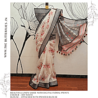 PURE LINEN SAREE YBRSLIN23447 PURE LINEN SAREE YBRSLIN23447