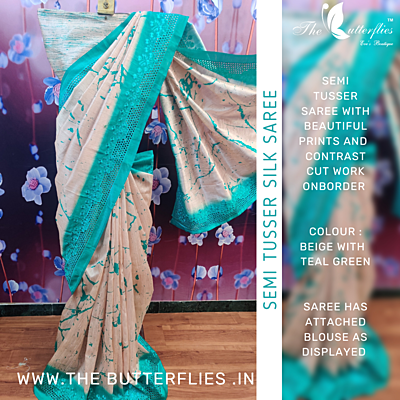 TUSSER CUT WORK SAREE AGISTUS22219