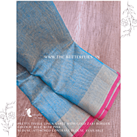 TISSUE LINEN SILK SAREE MAYSTES22958