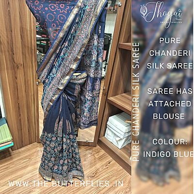 PURE CHANDERI SILK SAREE ssgSCDS22569