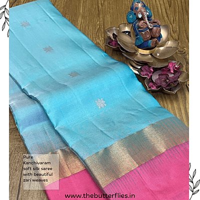 Kanchivaram soft sillk saree with pretty weaves SASSSIL21332