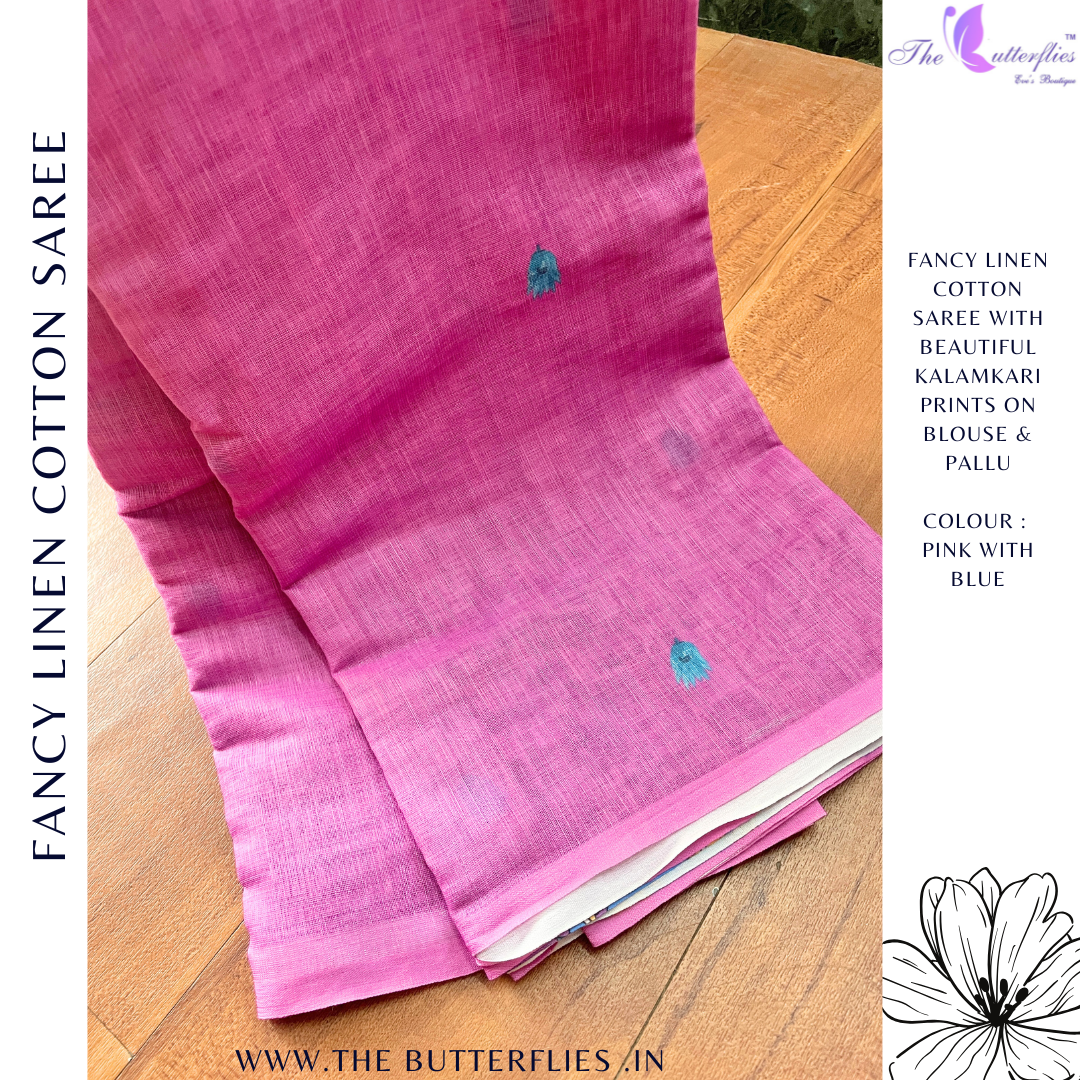 FANCY LINEN COTTON SAREE DCMSLIN24229