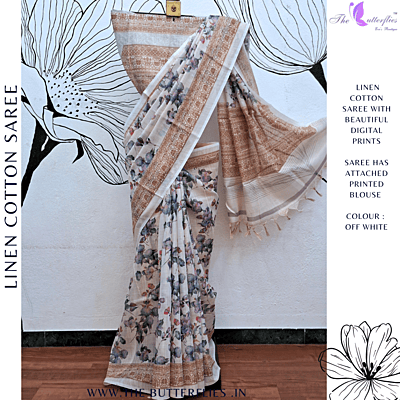 LINEN COTTON SAREE  RTFSLIN23738