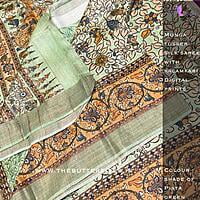 Munga Tusser silk saree with Kalamkari Prints YBRSTUS21301